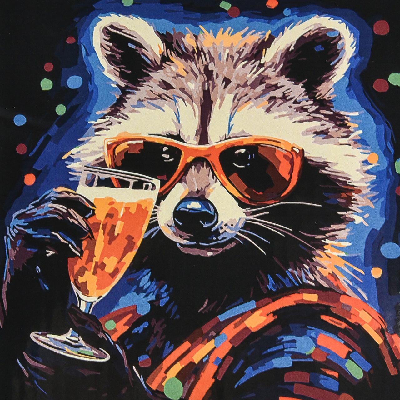 Картина по номерам Король вечеринки Strateg на Черном фоне 40х40 см (HWC0030)