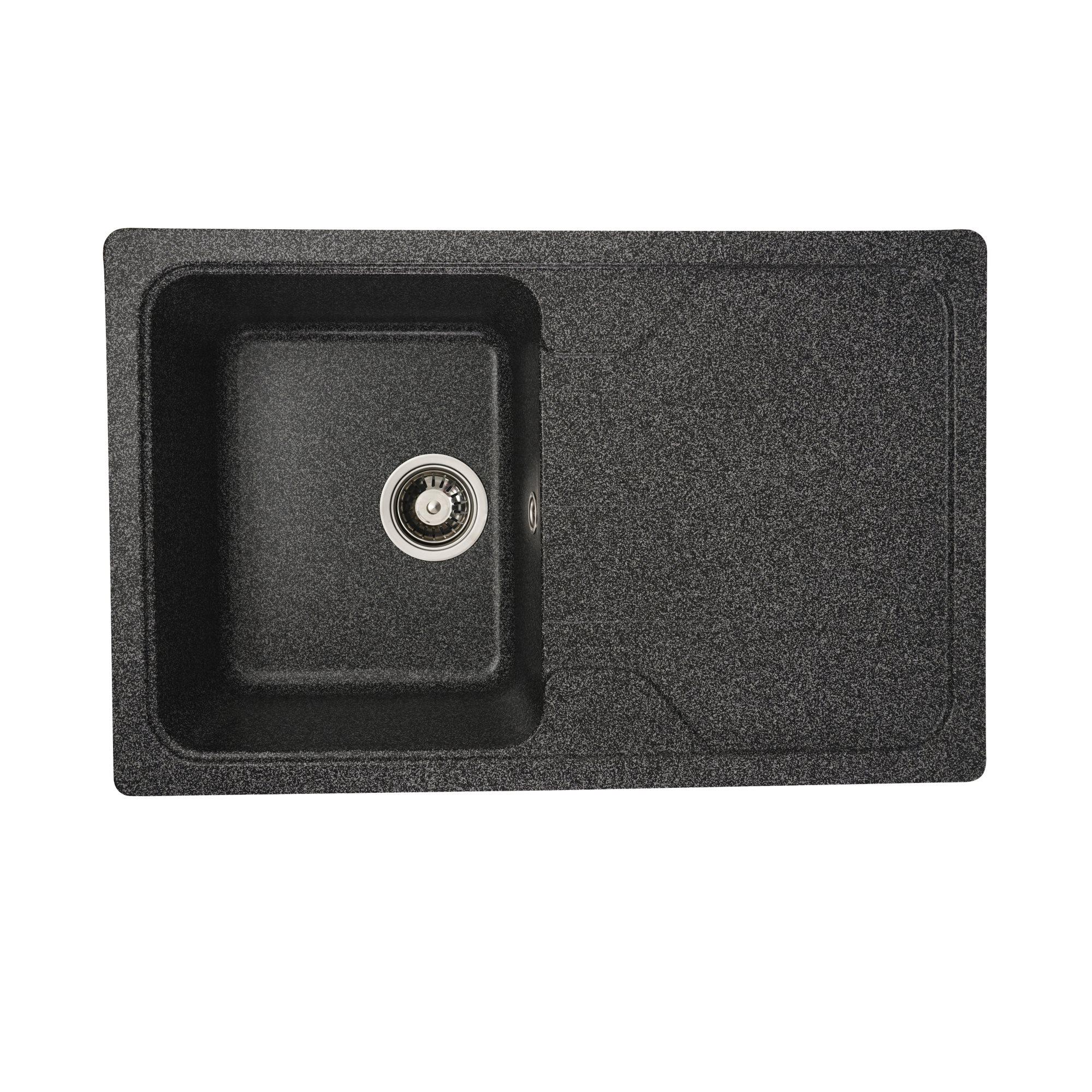 Мойка для кухни гранитная Platinum 7850 CAMELIA глянцевая Графитовый
