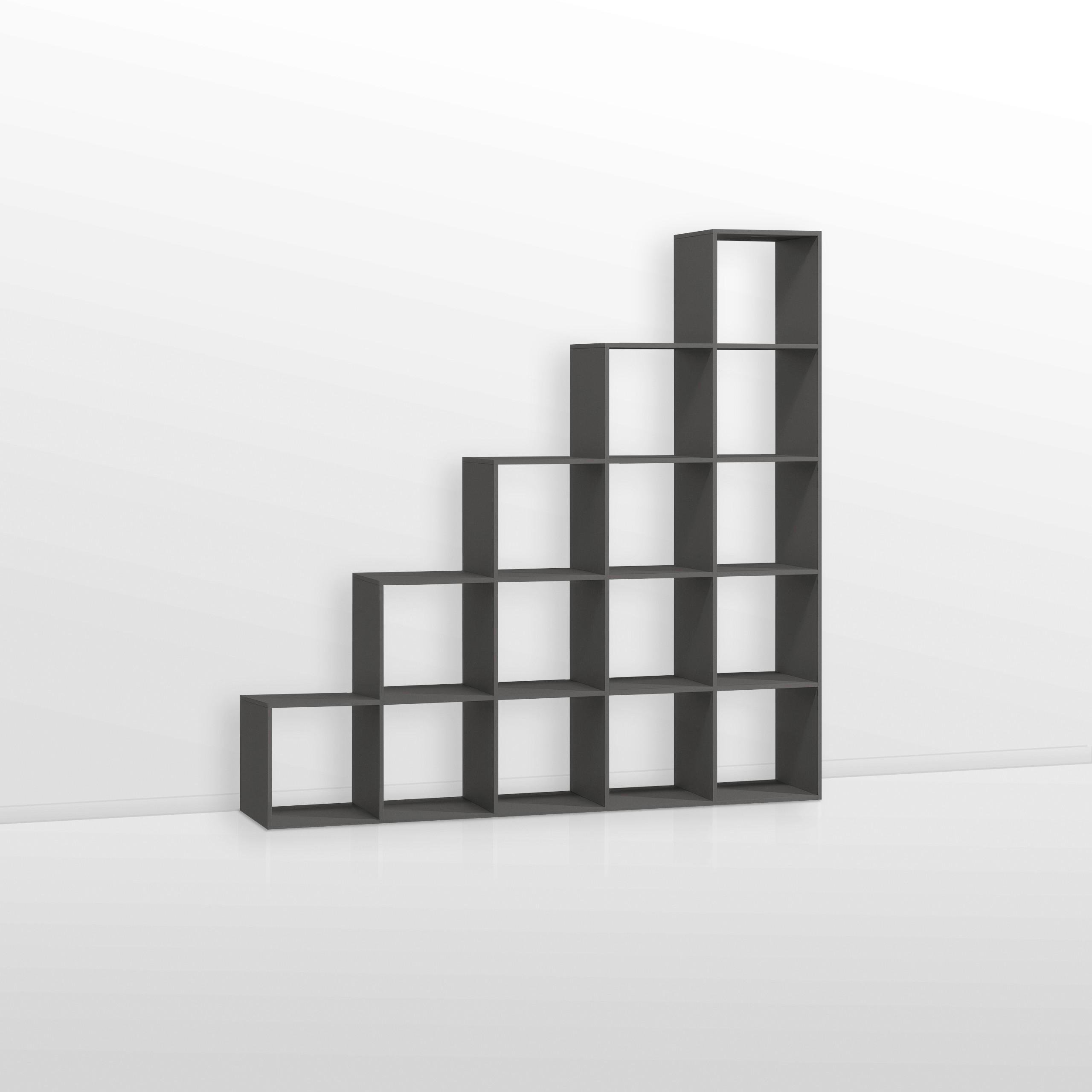 Стеллаж для книг и декора на 15 ячеек ST-17 1776х300х1776 мм Антрацит - фото 2