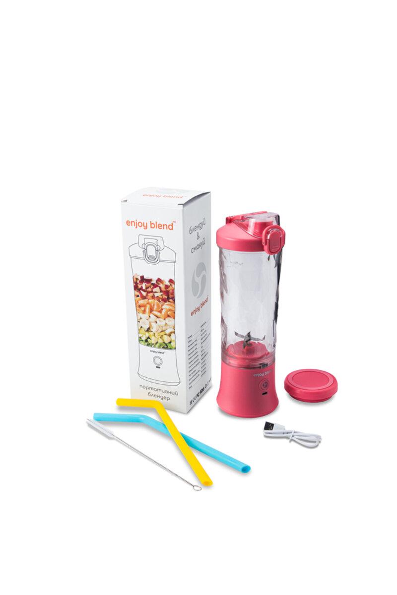 Блендер Enjoy Blend аккумуляторный 600 мл 150 Вт USB-C зарядка Розовый (621126) - фото 4 Блендер Enjoy Blend аккумуляторный 600 мл 150 Вт USB-C зарядка Розовый (621126) - фото 4