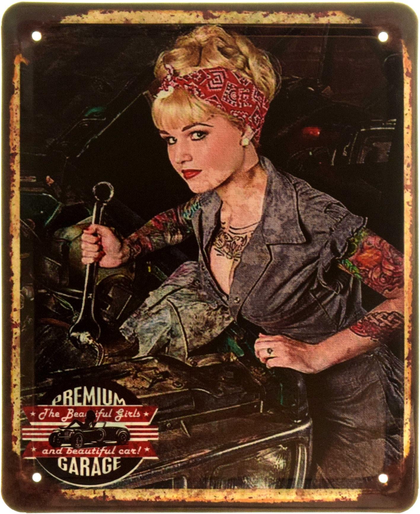 Табличка металлическая "Repair Premium Garage Pin Up" 18x22 см (ms-103886)