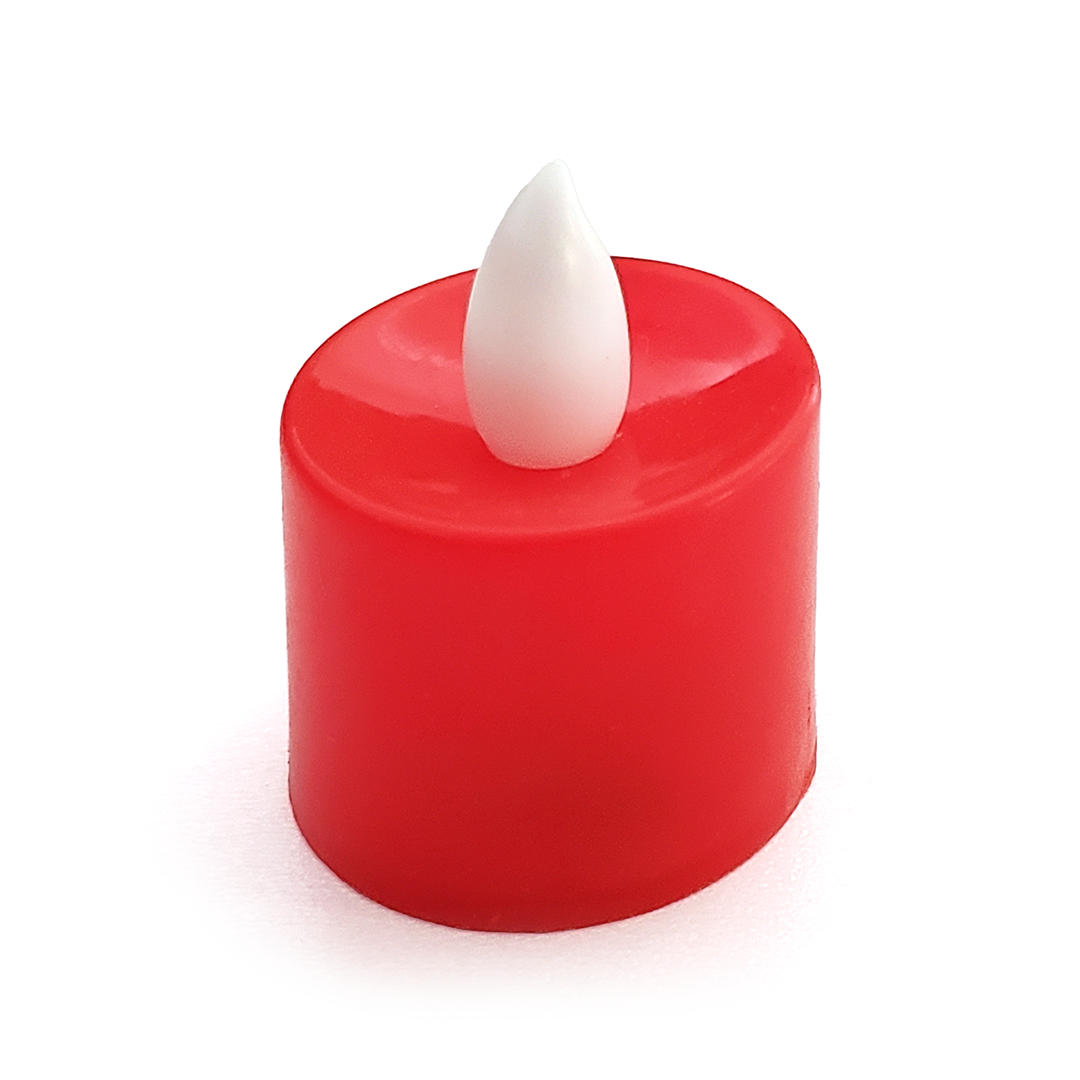 Свеча на батарейках с LED-подсветкой электронная с имитацией пламени 35х40 мм Красный (1690235797)