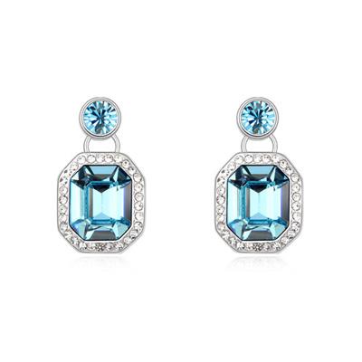 Сережки з кристалами Сваровські Italina 9288 Блакитний