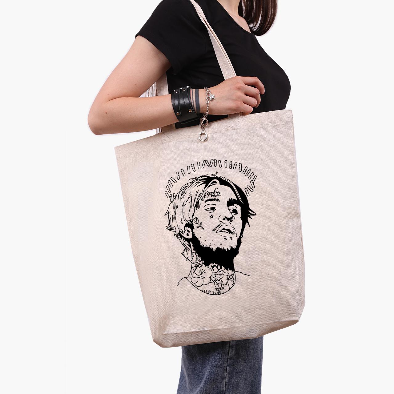 Эко сумка шоппер Lil Peep 41х39х8 см Бежевый (9227-2634-WTD)