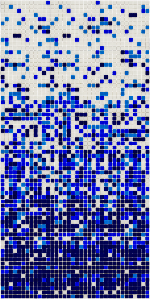 Мозаїка скляна AquaMo MX25-1-02-03-04 розтяжка градієнт в спа сауну басейн 1912x317x4 мм на папері Синьо-блакитний (004118-2)