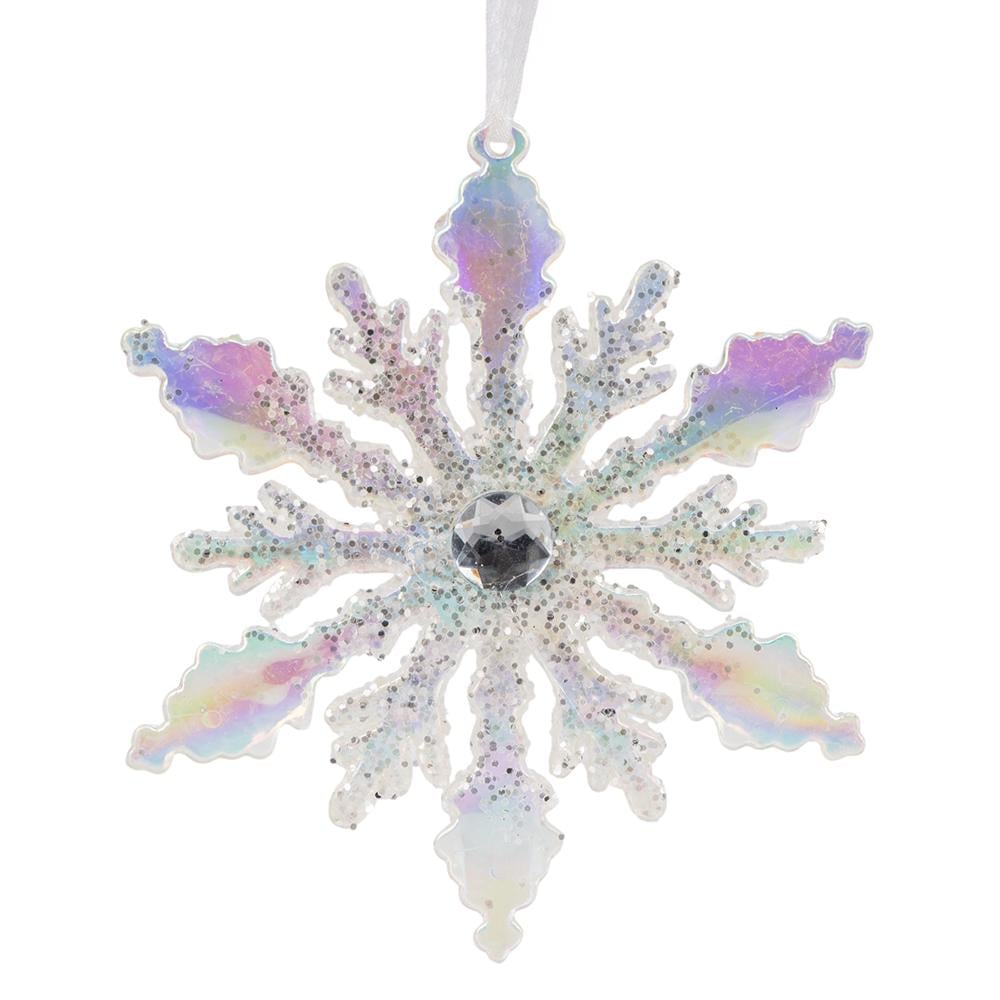 Игрушка на елку Elisey Хрустальная снежинка 13 см Серебряный (NH-106-K-134)