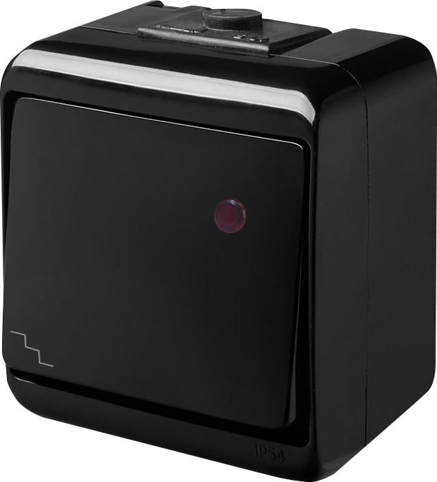 Выключатель лестничный с подсветкой VHE-3L-BL IP54