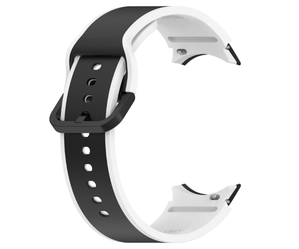 Ремешок силиконовый Silicone Dual Color для смарт-часов Samsung Galaxy Watch 6/5/4 22 мм Черно-белый Ремешок силиконовый Silicone Dual Color для смарт-часов Samsung Galaxy Watch 6/5/4 22 мм Черно-белый