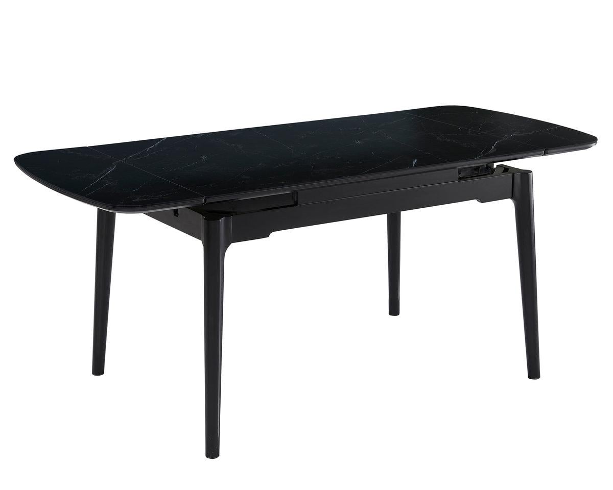 Стол обеденный раскладной DUBLIN CERAMIC Intarsio 180х80 см Черный мат