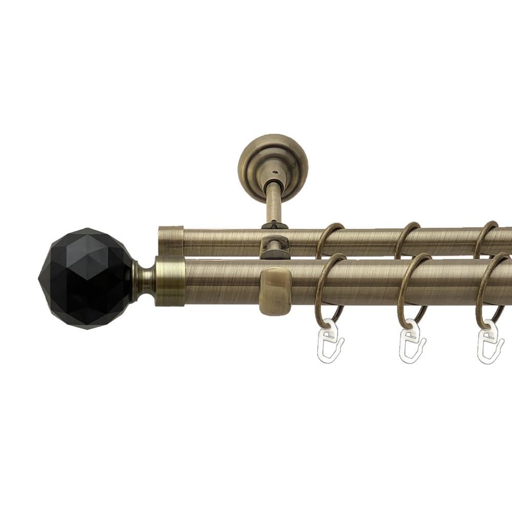 Карниз для штор Orvit Люмиера двухрядный гладкий 25/16 мм 160 см Антик (00-00024364)