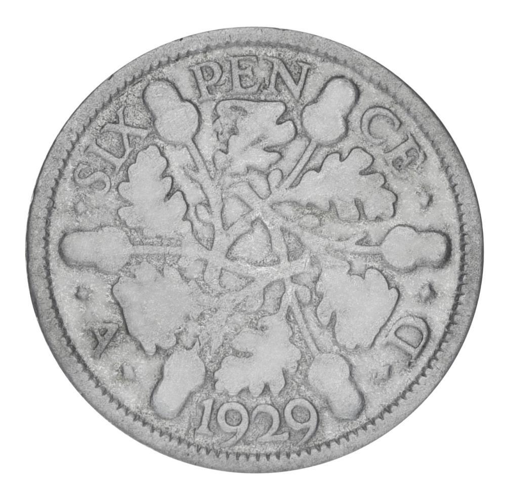 Коллекционная монета Великобритания 6 пенсов 1929 серебро F-VF 2,83 г (М19881)