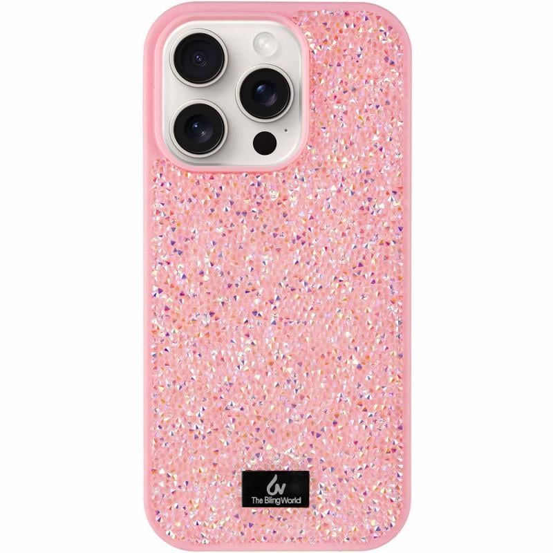 Противоударный TPU чехол Bling World Rock Diamond для Apple iPhone  16 Pro (6.3") Розовый