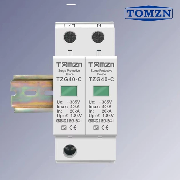 ᐉ Пристрій захисту від імпульсної перенапруги TOMZN 2P AC SPD 275