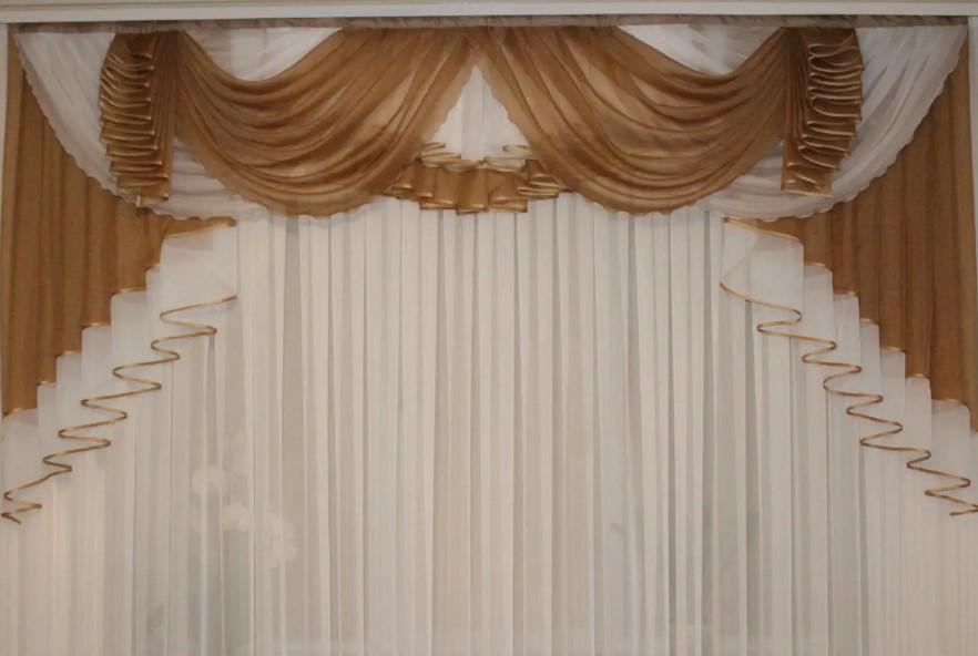 Ламбрекен на карниз шифон 2,5 м Коричневый (157)