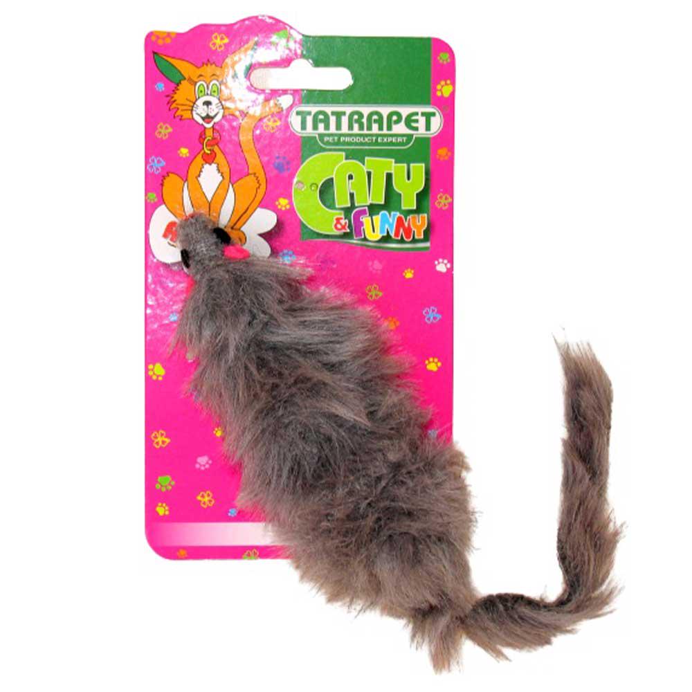 Игрушка для котов Tatrapet Caty fanny плюшевая мышка 15 см Серый (585.25)