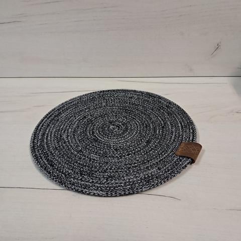 Плейсмат из хлопкового шнура 30 см Черно-белый (31032885)