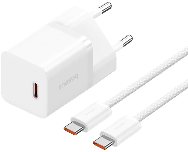 Зарядний пристрій мережевий Baseus GaN5 Fast Charger mini 1C 30 W EU Moon White (KST-P10110902213-00)