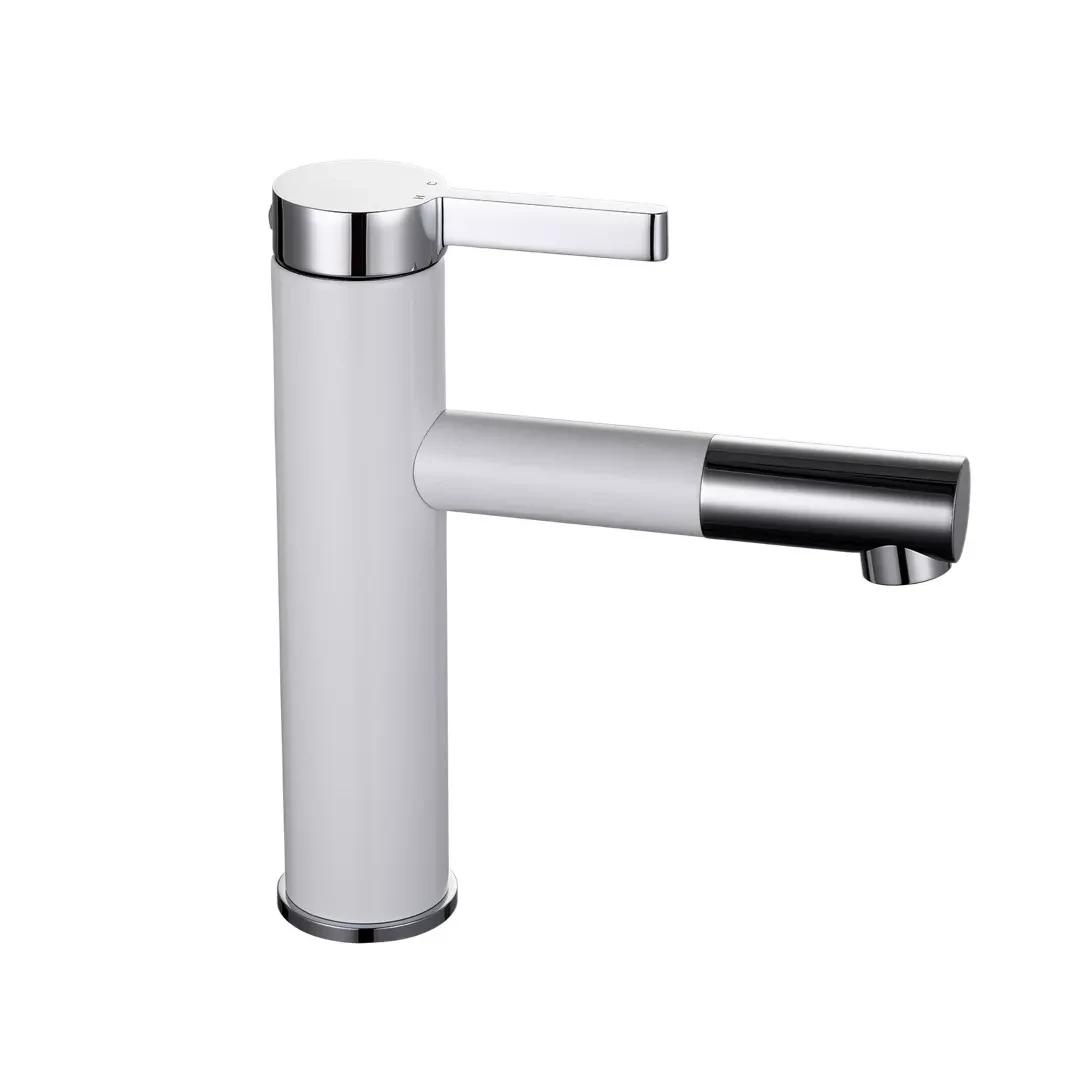 Змішувач для умивальника Frap F1052-14 високий Білий/Хром (F1052-14) Змішувач для умивальника Frap F1052-14 високий Білий/Хром (F1052-14)