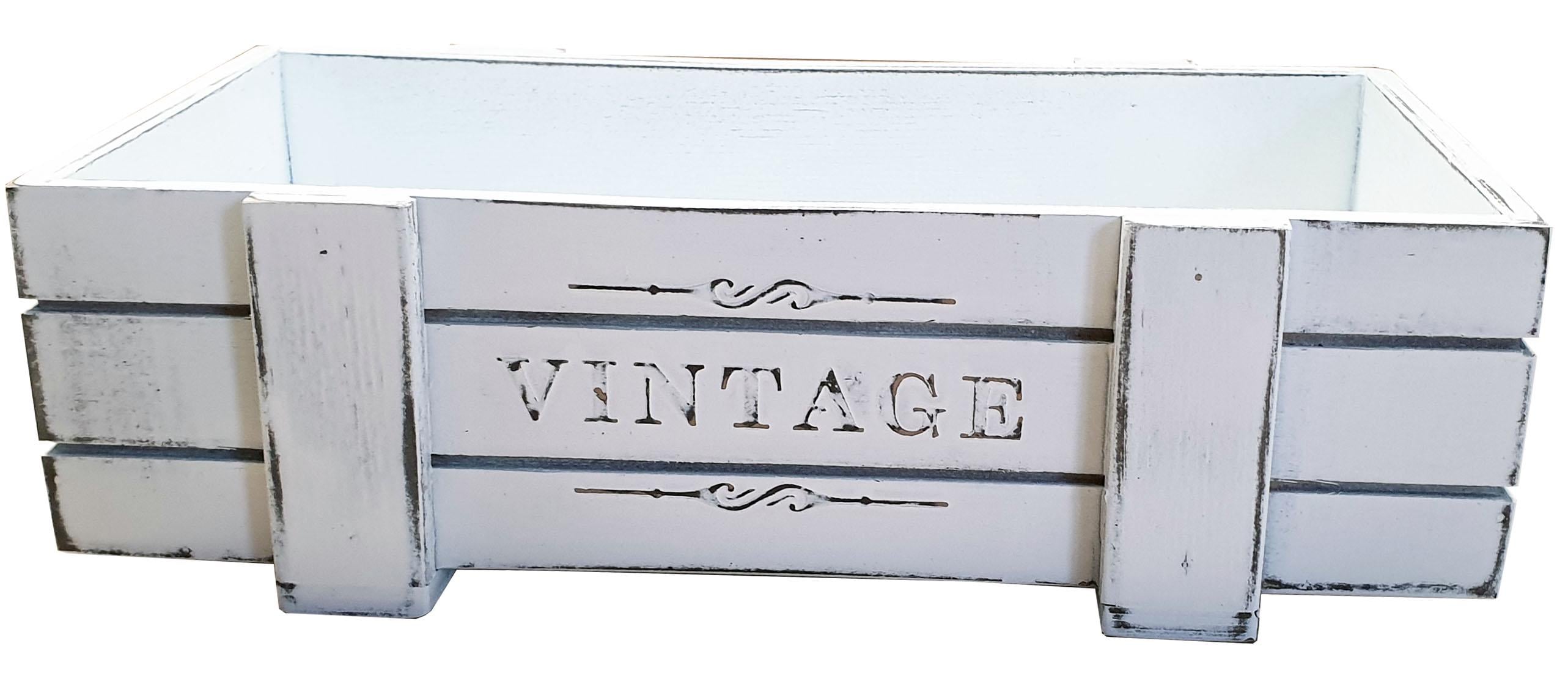 Ящик флористический Древоделя Vintage 9х30х17см Белая патина (050101)