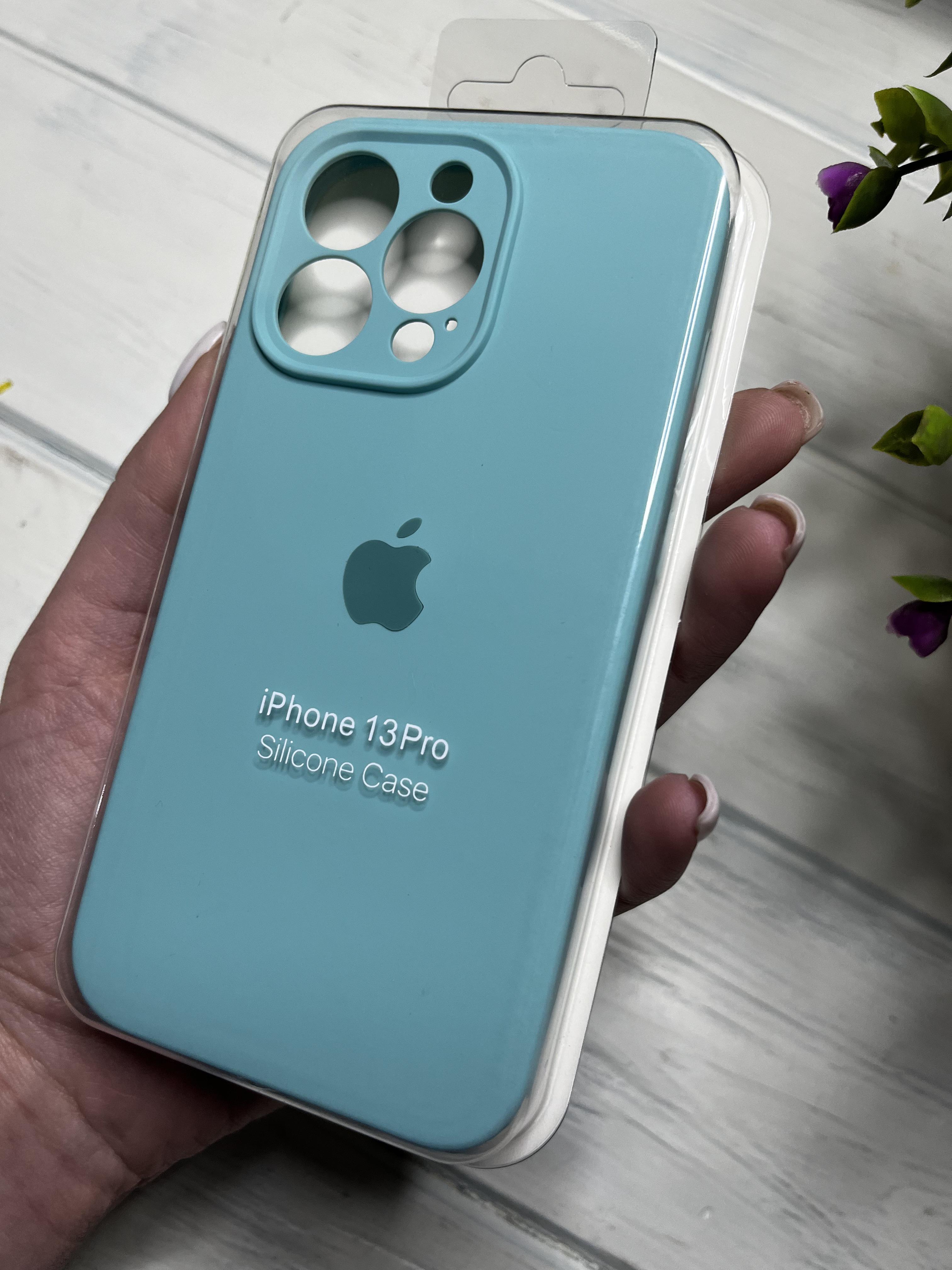 Чехол накладка на iPhone (Айфон) 13 Pro закрытый низ и закрытая камера silicone case full camera Apple