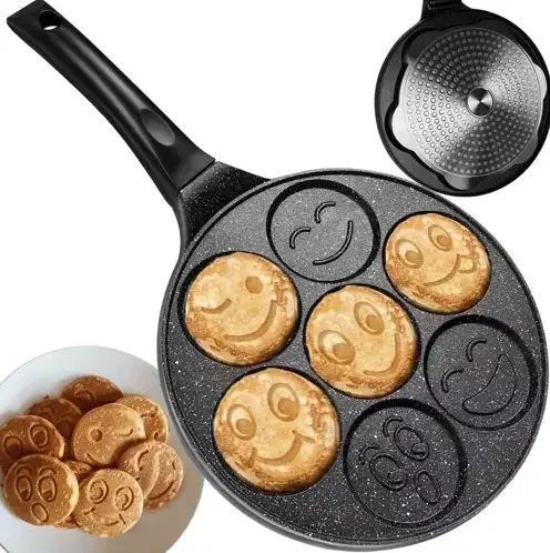 Сковорода для млинців Ruhhy 19317 з 7 секціями у формі смайликів (19317) - фото 4 Сковорода для млинців Ruhhy 19317 з 7 секціями у формі смайликів (19317) - фото 4