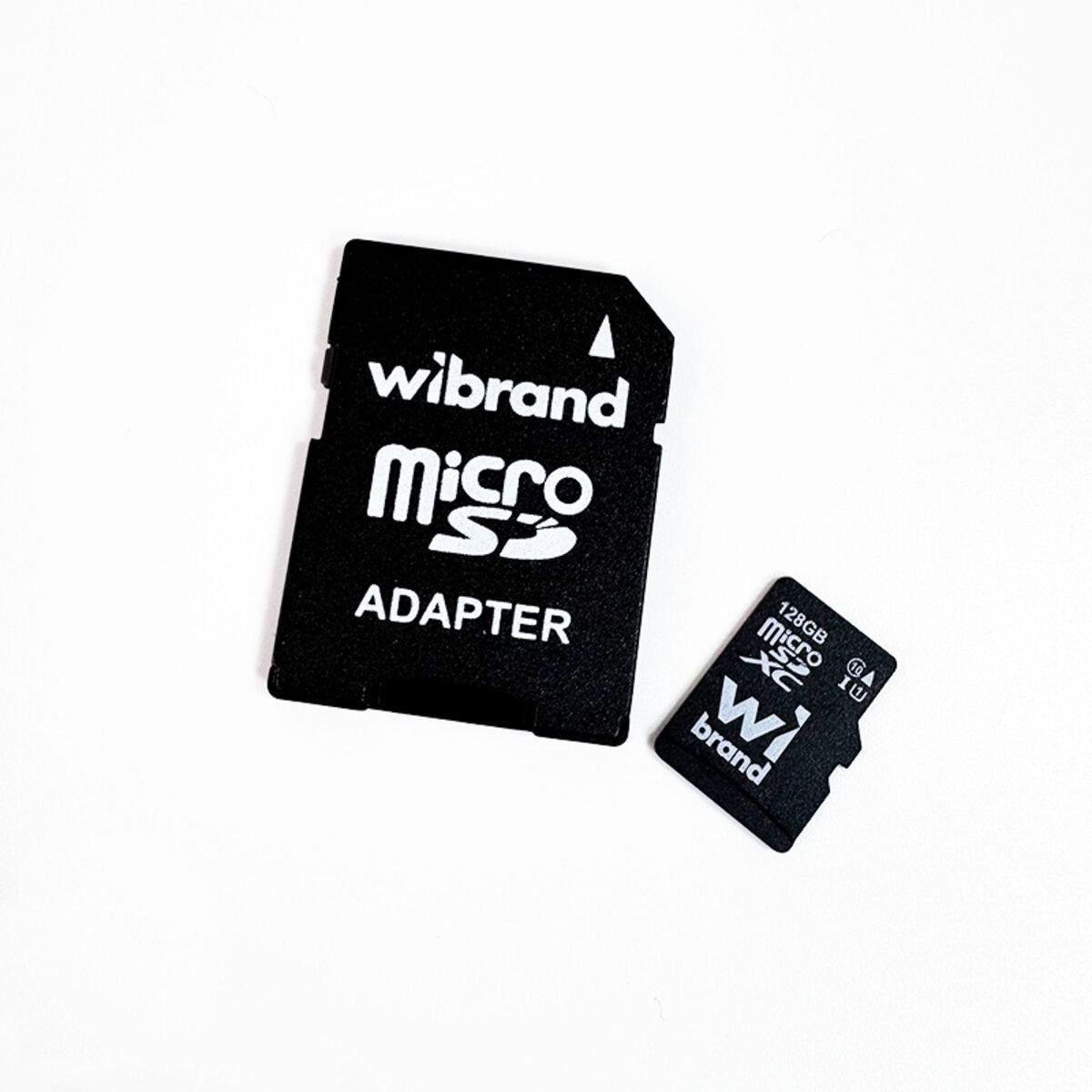 Карта памяти Wibrand microSDXC WICDHU1/128GB-A 128 Gb класс 10 стандарт UHS-I+SD адаптер (619934)