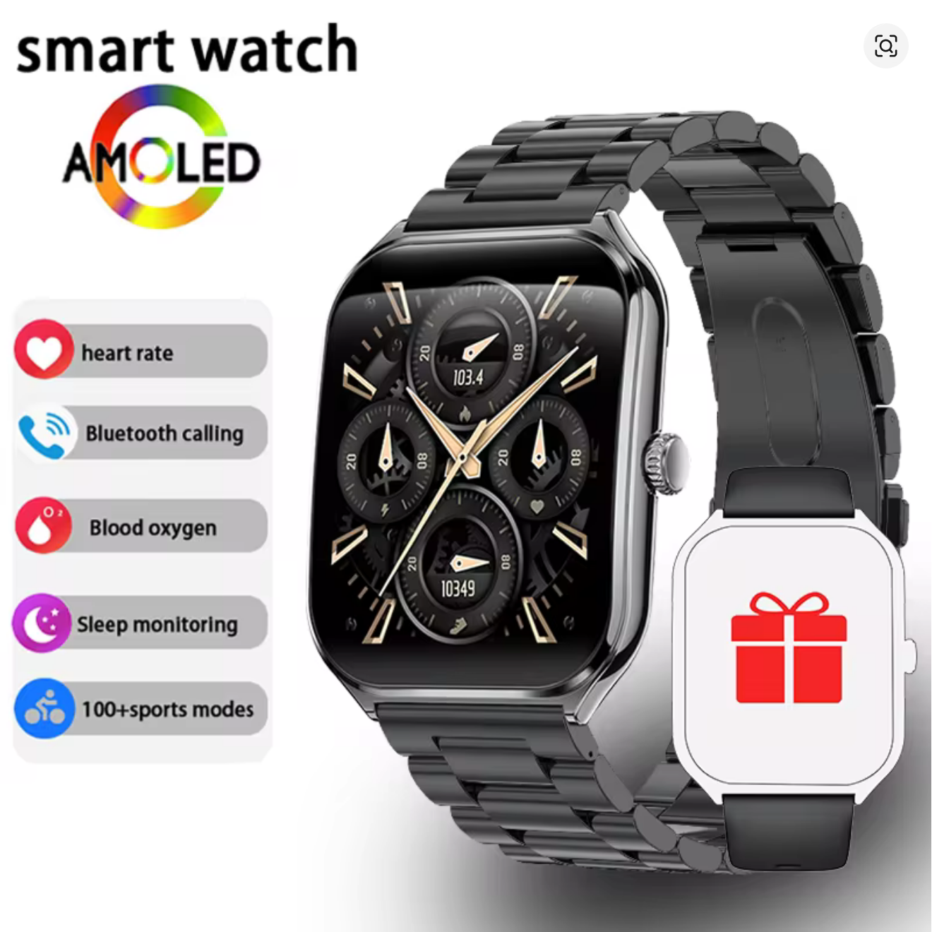 Смарт-часы FitCloudPro MT61 AMOLED Black — фото 3