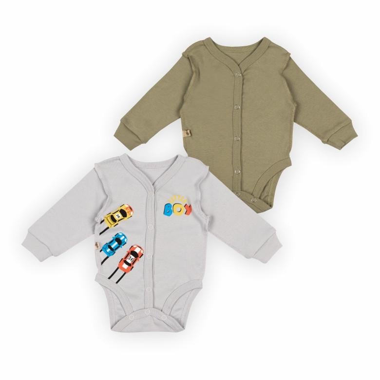 Комплект боди для малыша Gabbi BD-24-2 56 см 2 шт. Серый/Хаки (13927) Комплект боди для малыша Gabbi BD-24-2 56 см 2 шт. Серый/Хаки (13927)