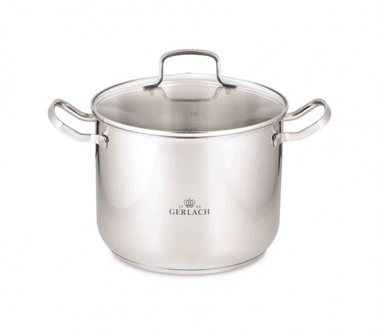 Кастрюля с крышкой Gerlach Simple мерной шкалой нержавеющая сталь 28 см 10 л (28398811)