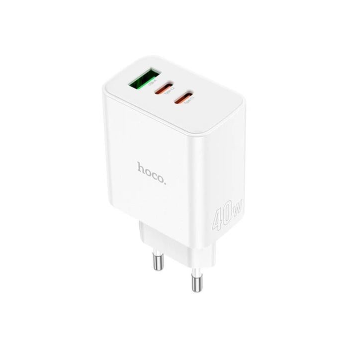 Зарядний пристрій мережевий Hoco C126A PD40W 2xUSB-C 1xUSB-A Білий (3163268765)