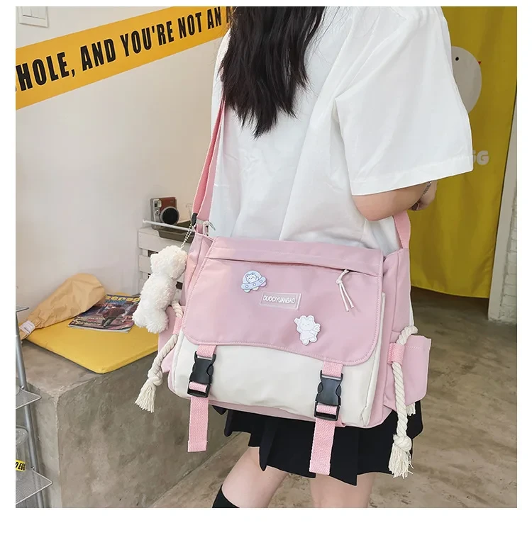 Сумка для школи/університету з кишенями Рожевий (А528) - фото 2 Сумка для школи/університету з кишенями Рожевий (А528) - фото 2