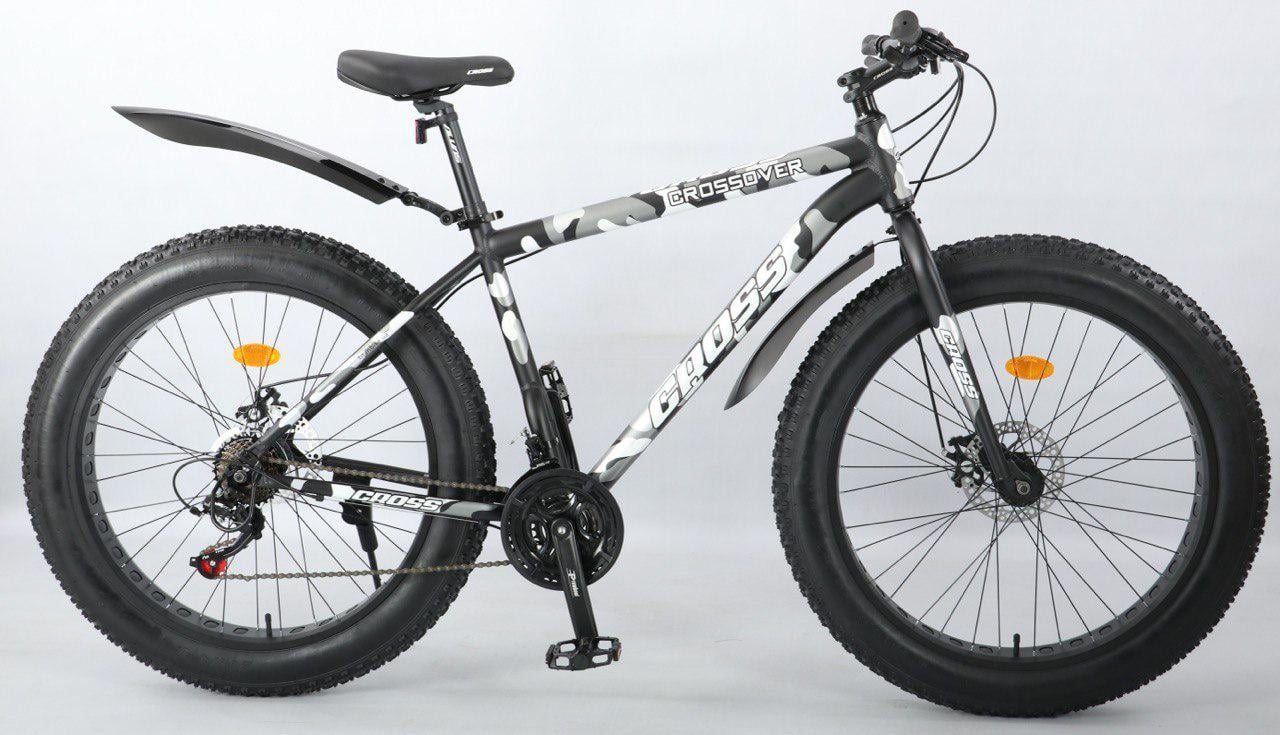 Фетбайк алюминиевый Cross Kayot 26/4,0" с амортизатором Shimano Серый/Хаки (c7dfec15) - фото 1