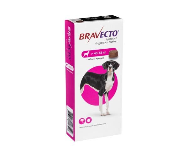 Таблетка для собак Bravecto Бравекто от блох и клещей жевательная 40-56 кг 1 таб.