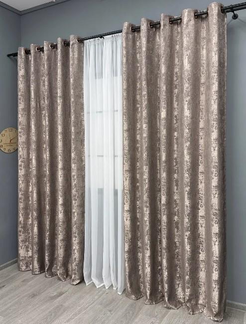 Комплект штор на люверсах Sultan YL жакард 1,5х2,5 м 2 шт. Какао (1669ш 37-0184) - фото 3 Комплект штор на люверсах Sultan YL жакард 1,5х2,5 м 2 шт. Какао (1669ш 37-0184) - фото 3