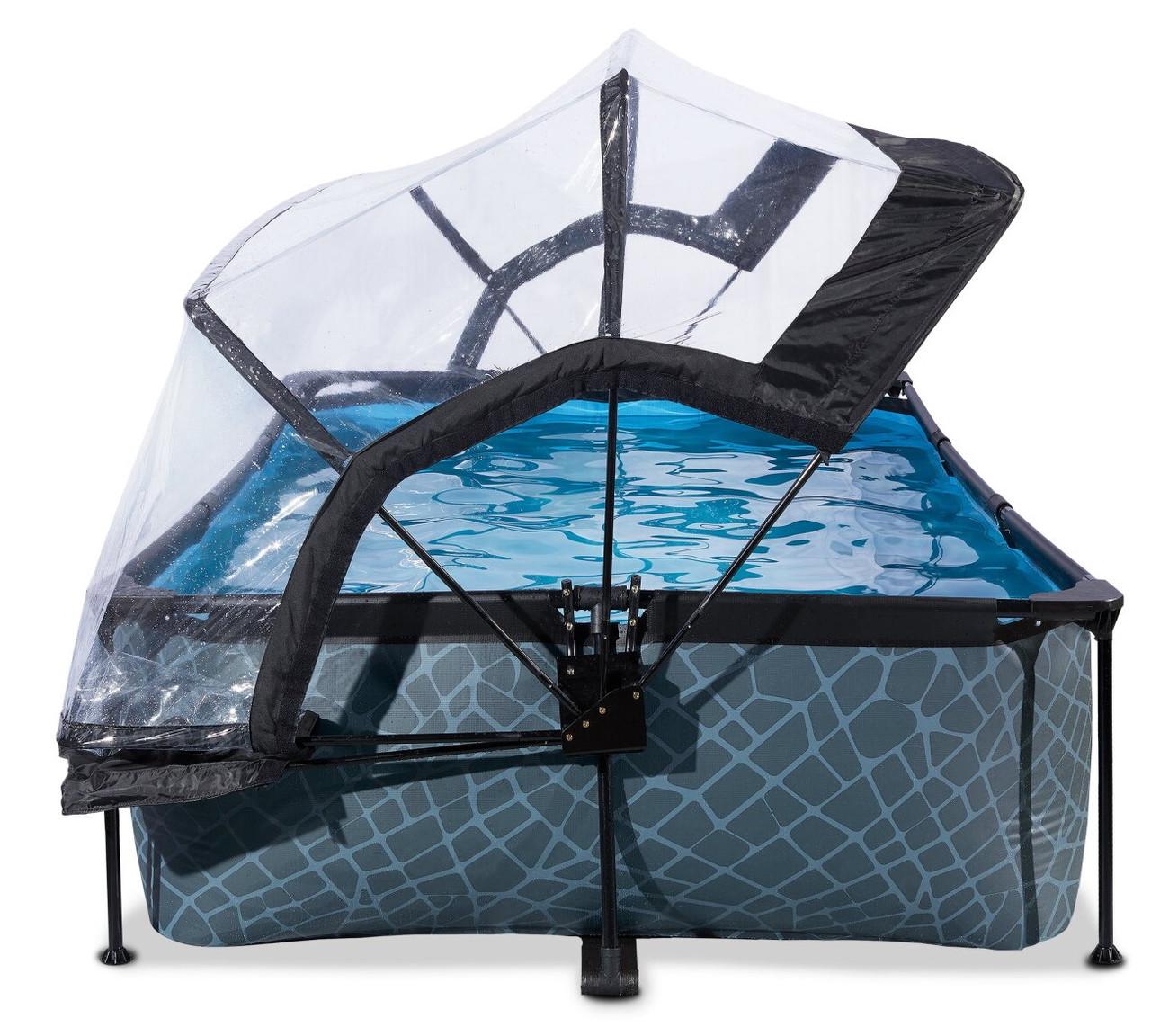 Каркасный бассейн Exit Toys с куполом 220х150х65 см Камень - фото 4 Каркасный бассейн Exit Toys с куполом 220х150х65 см Камень - фото 4