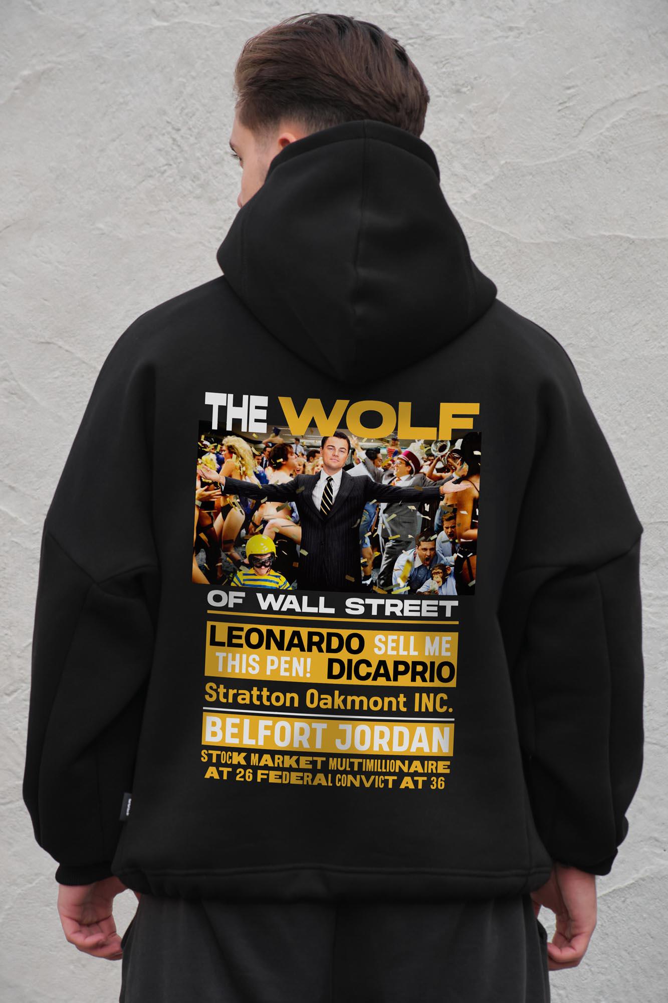 Худи на флисе с капюшоном и принтом оверсайз Without Wolf One size Black (8056543 8056544)