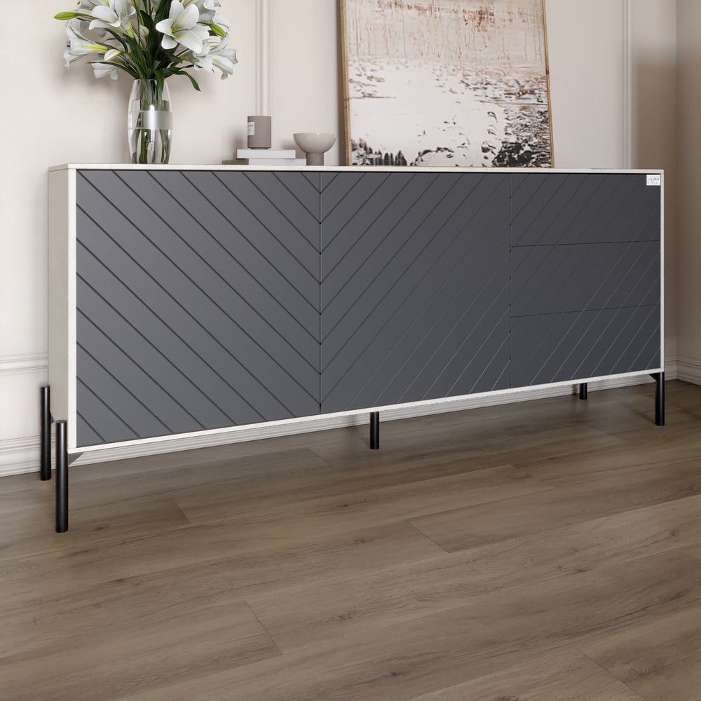 Комод Lion Амарант 158,5x39x77 см Бетон/Графитовый (LION-041884)