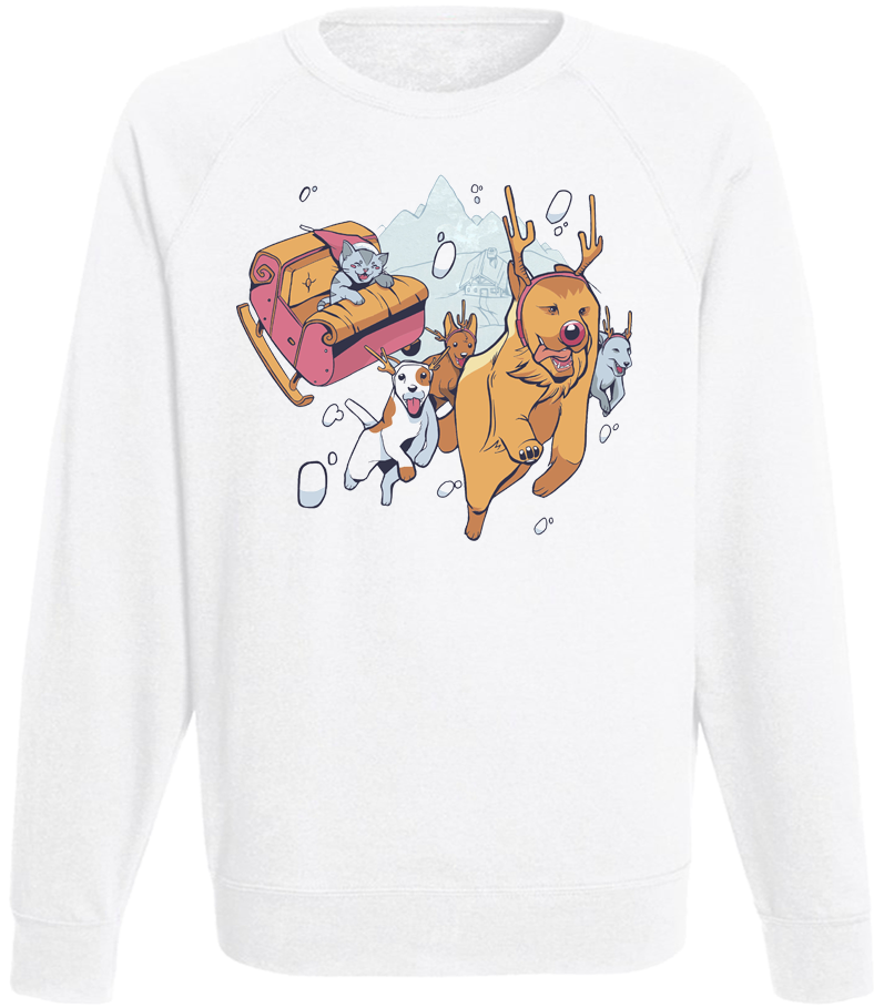 Світшот чоловічий новорічний Christmas Animal XL Білий Світшот чоловічий новорічний Christmas Animal XL Білий