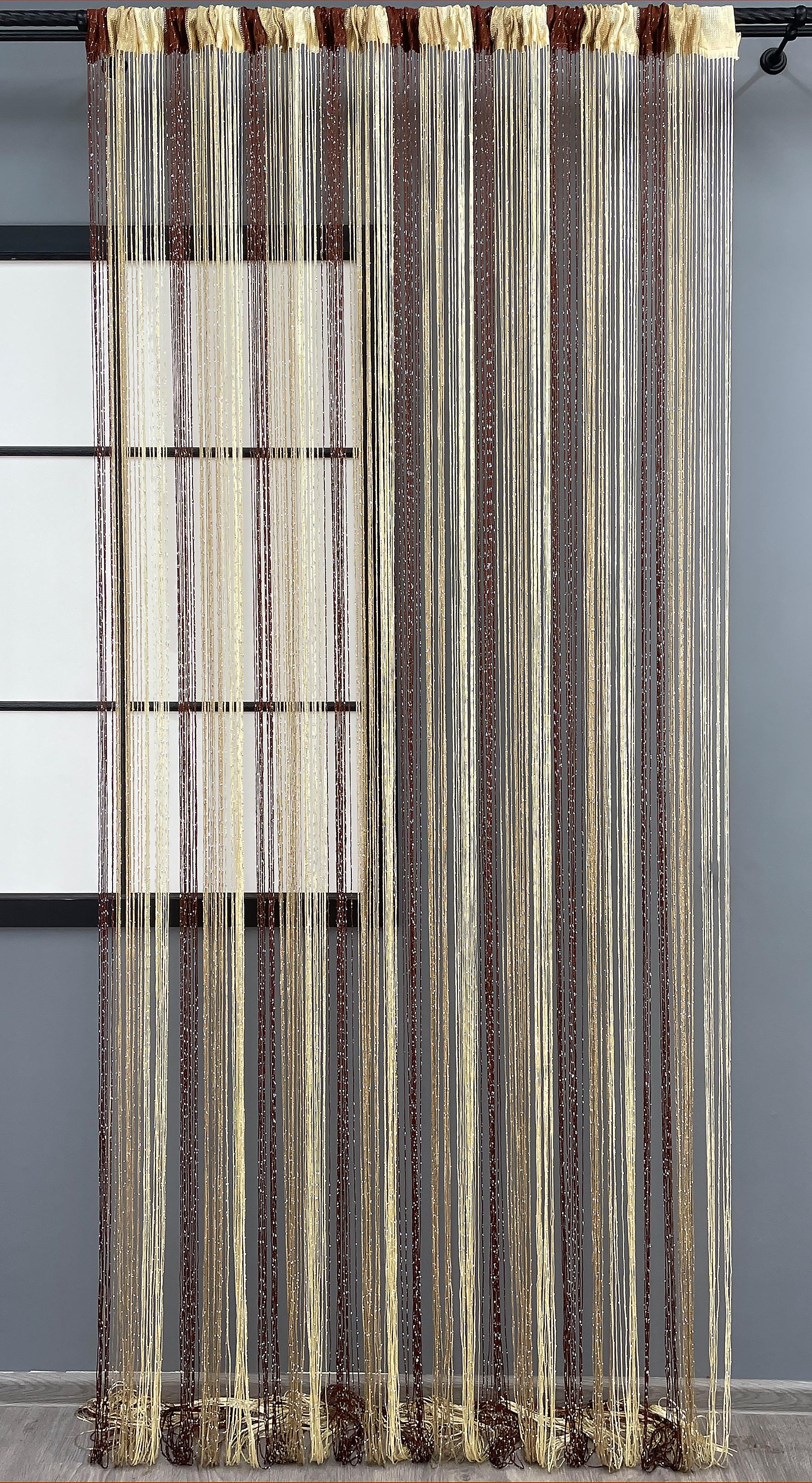 Шторы-нити с люрексом 300х300 см Венге/Ореховый/Молочный (61-078) - фото 3 Шторы-нити с люрексом 300х300 см Венге/Ореховый/Молочный (61-078) - фото 3
