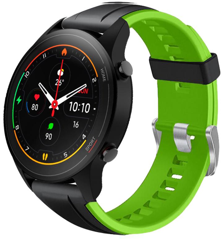 Ремешок Coholl для Xiaomi Mi Watch 22 мм Black Green (23127-4A)