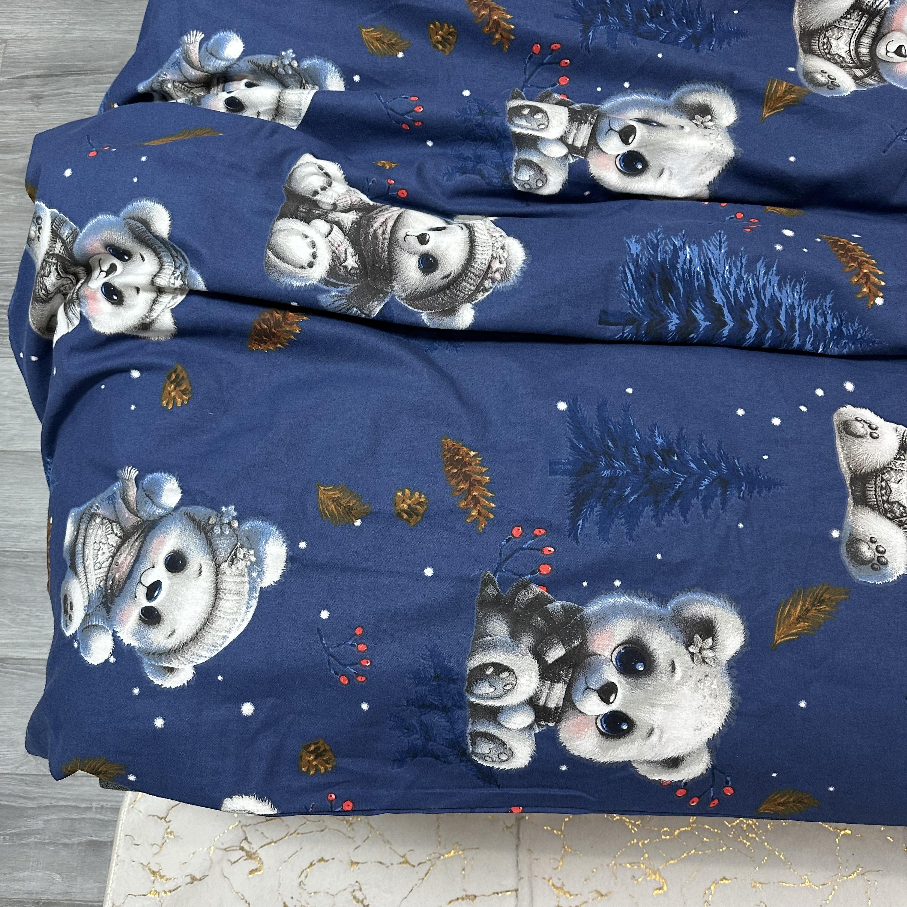 Комплект постільної білизни байкова Зимовий євро Синій (байка 3-3) - фото 6 Комплект постільної білизни байкова Зимовий євро Синій (байка 3-3) - фото 6