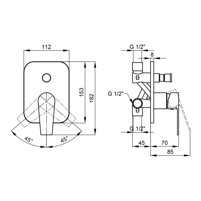 Смеситель скрытого монтажа для ванны Q-tap Stenava 6245102DC - фото 2