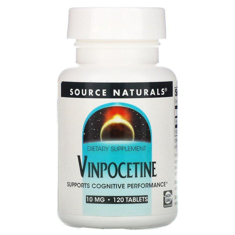 Вінпоцетин Source Naturals Vinpocetine 10 мг для поліпшення пам'яті уваги здоров'я мозку 120 таблеток