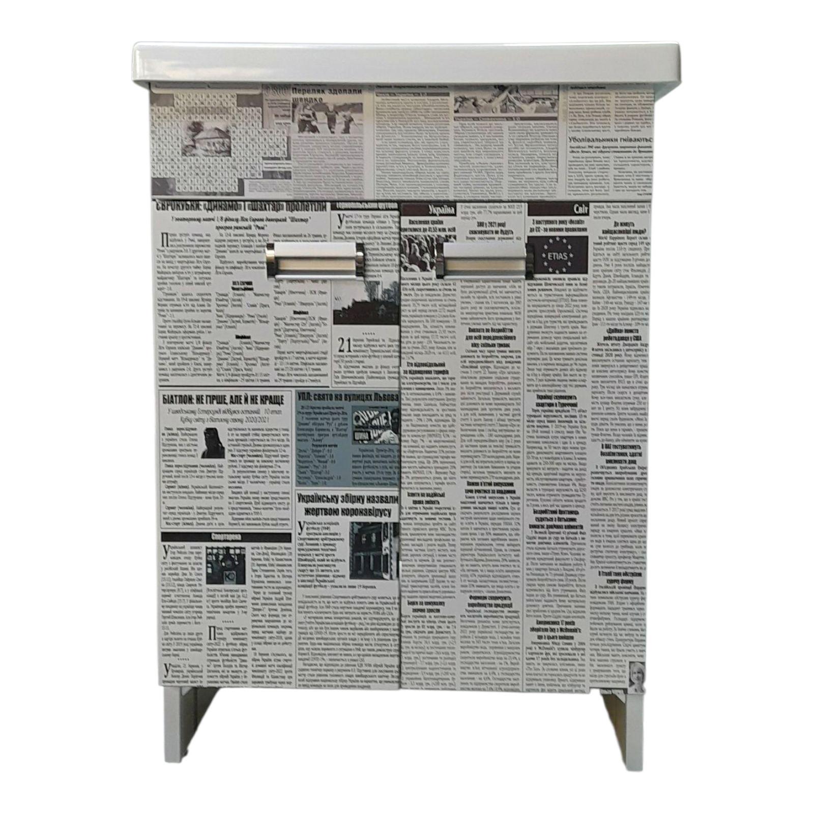 Тумба для ванной комнаты пластиковая The MIX Газетный Шик с умывальником 80 см (2419) - фото 9 Тумба для ванной комнаты пластиковая The MIX Газетный Шик с умывальником 80 см (2419) - фото 9