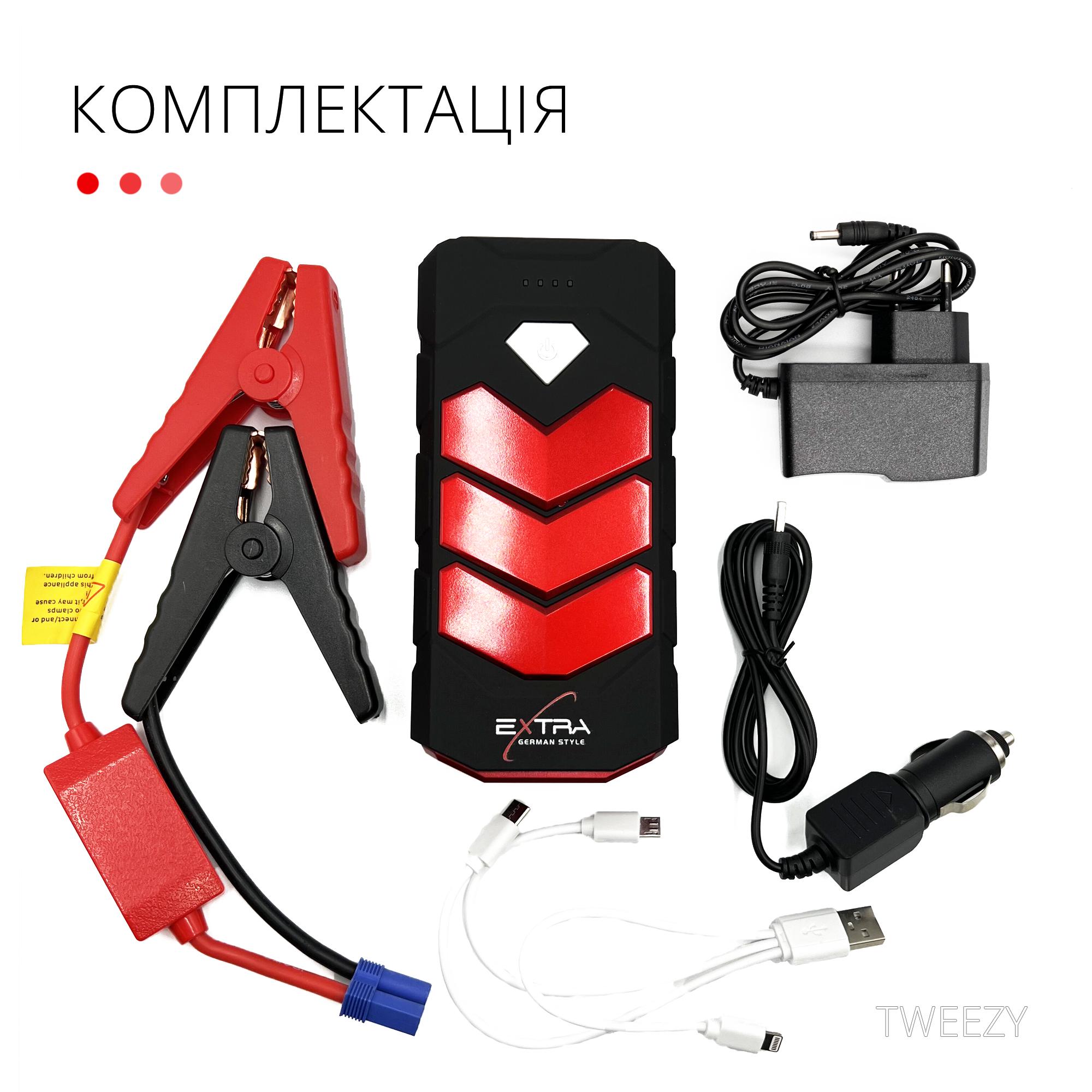 Портативное пускозарядное устройство для автомобиля Jump Starter 24000 mAh Красный (9270285) - фото 8