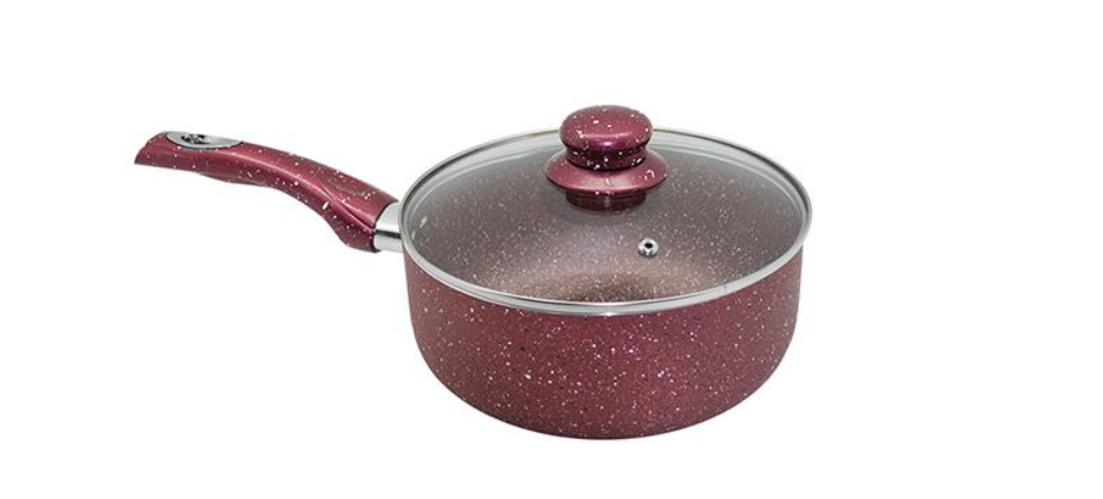 Сотейник со стеклянной крышкой Stenson Мраморная крошка MH-2757 16 см