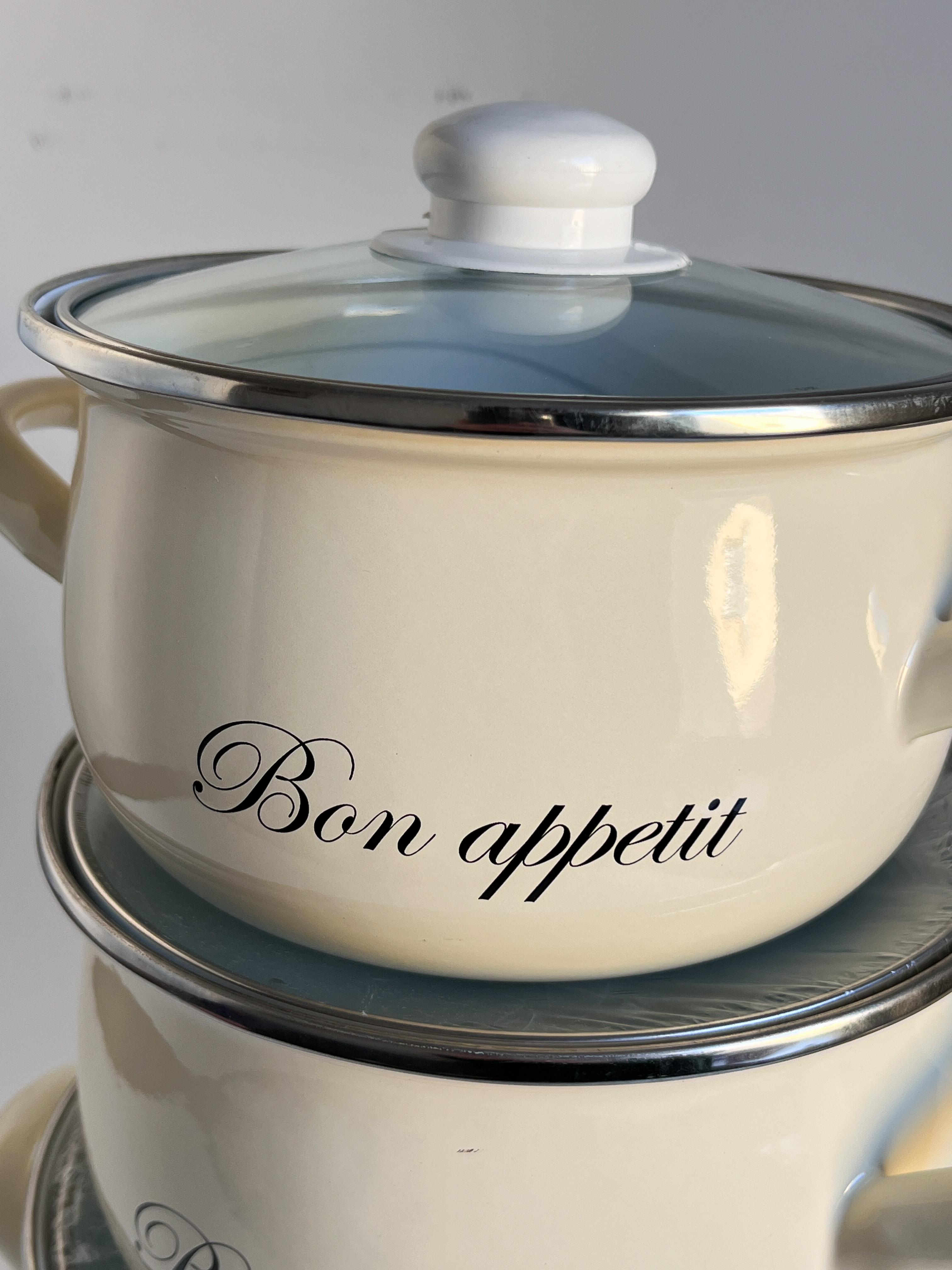 Набір каструль Interos Bon Appetit 3 предмети Кремовий (269954) - фото 2 Набір каструль Interos Bon Appetit 3 предмети Кремовий (269954) - фото 2