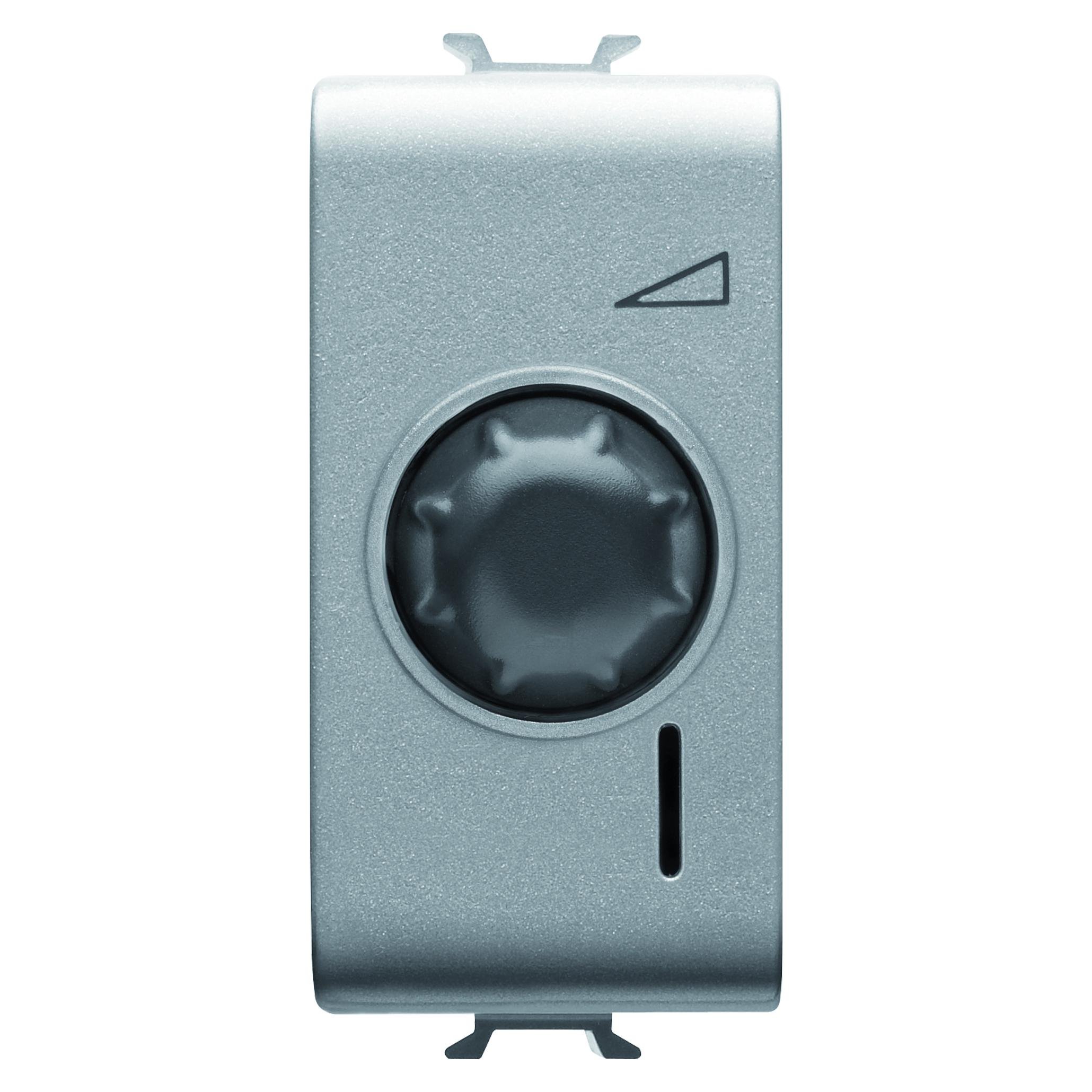 Світлорегулятор поворотний Gewiss Chorusmart 1 модуль з підсвіткою технополімер Титан (GW14575)