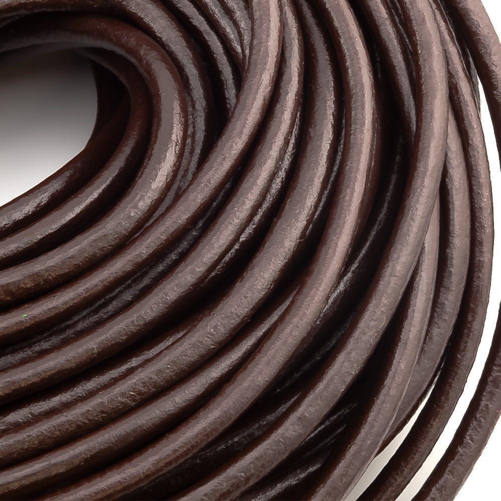 Шнур шкіряний 5 мм 1 м Коричневий (ШК0005у01)