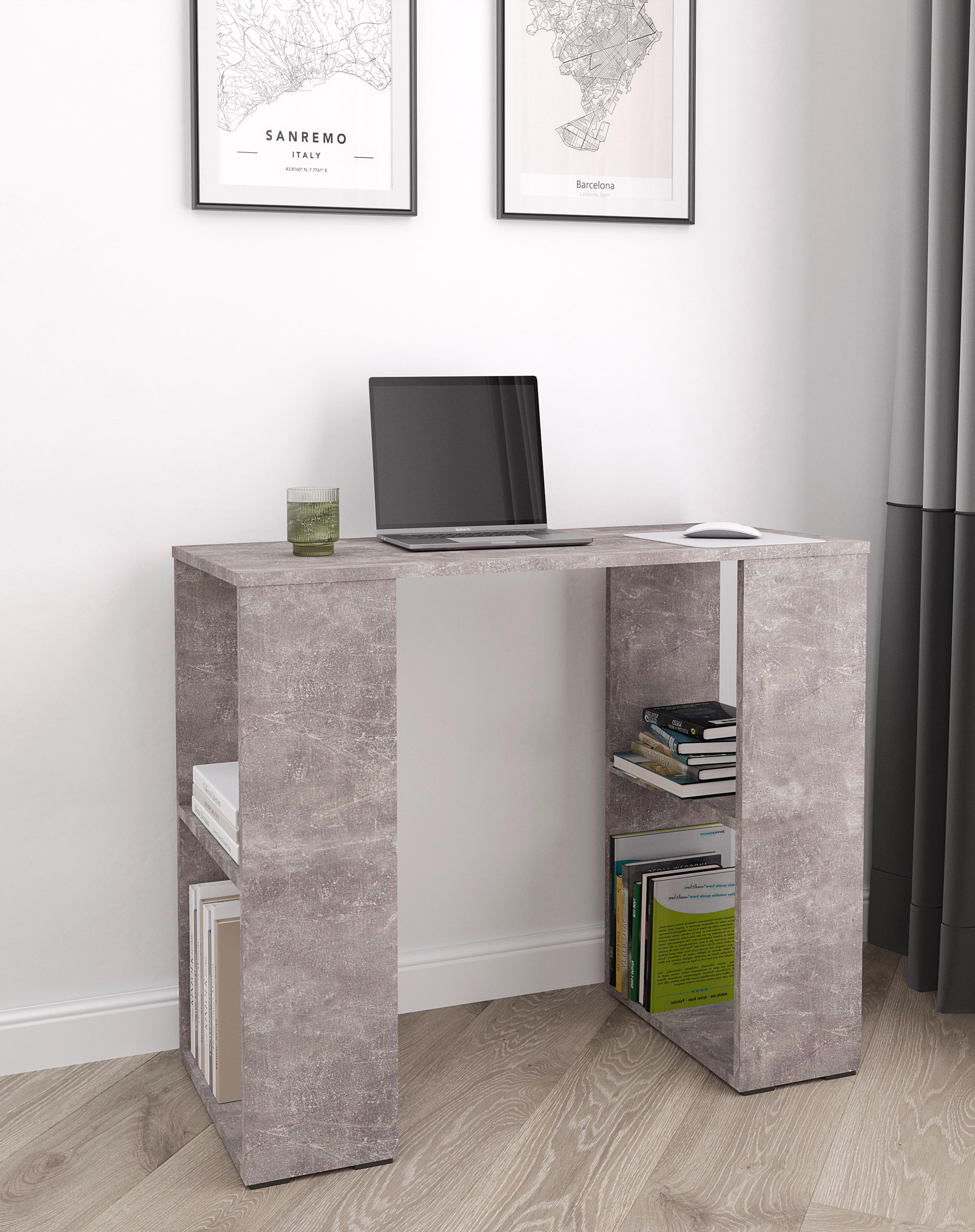 Комп'ютерний стіл з полицями S-11 900x750x400 мм Бетон - фото 1 Комп'ютерний стіл з полицями S-11 900x750x400 мм Бетон - фото 1